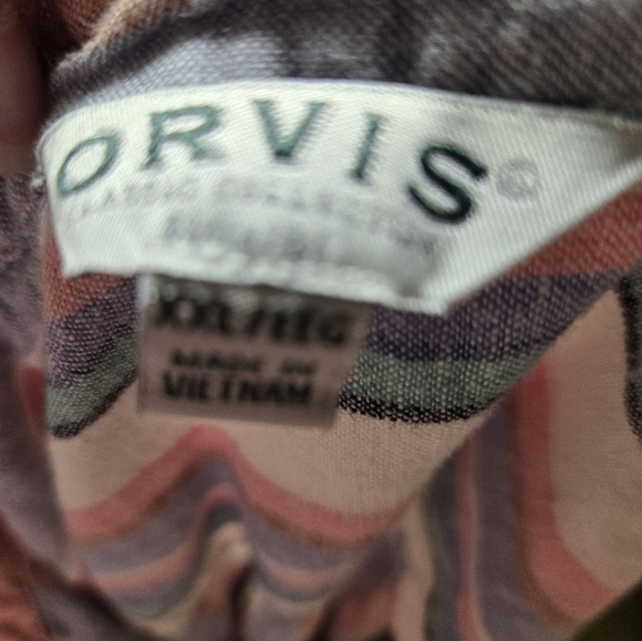 Orvis Multicolor Striped Linen Women's Shirt XXL - Picture 3 of 4